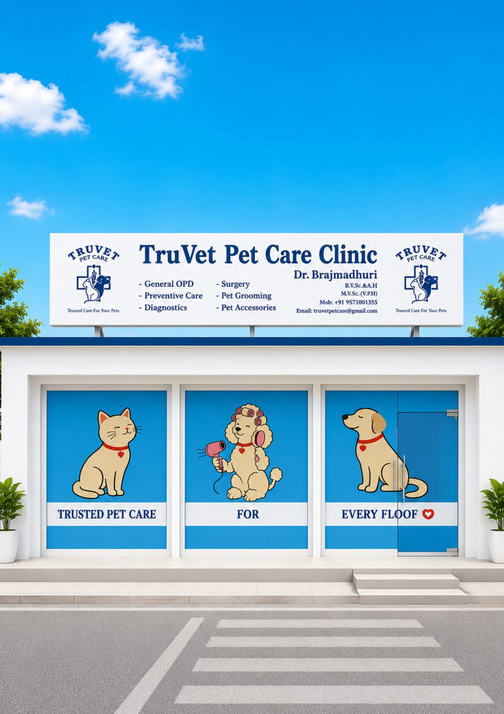 TruVet Pet Care Clinic shopfront, Sector 79, Gurugram